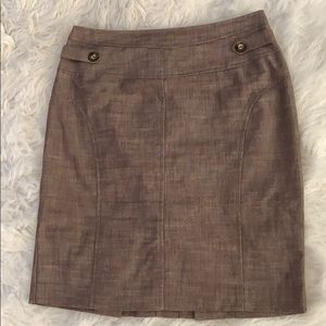 Tweed detail brown and cream skirt